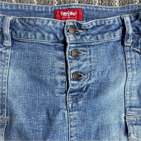 Mossimo Vintage Y2K Denim Jean Micro Mini Skirt Light Wash Festival Sz Womens 7 - Picture 3 of 7